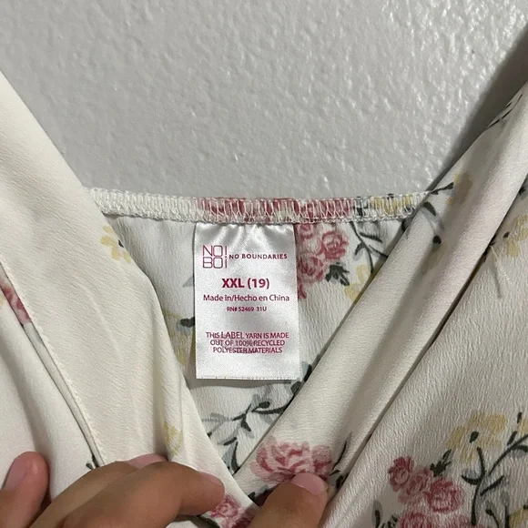 No Boundaries High Low Floral Dress in White and Pink - Picture 5 of 7